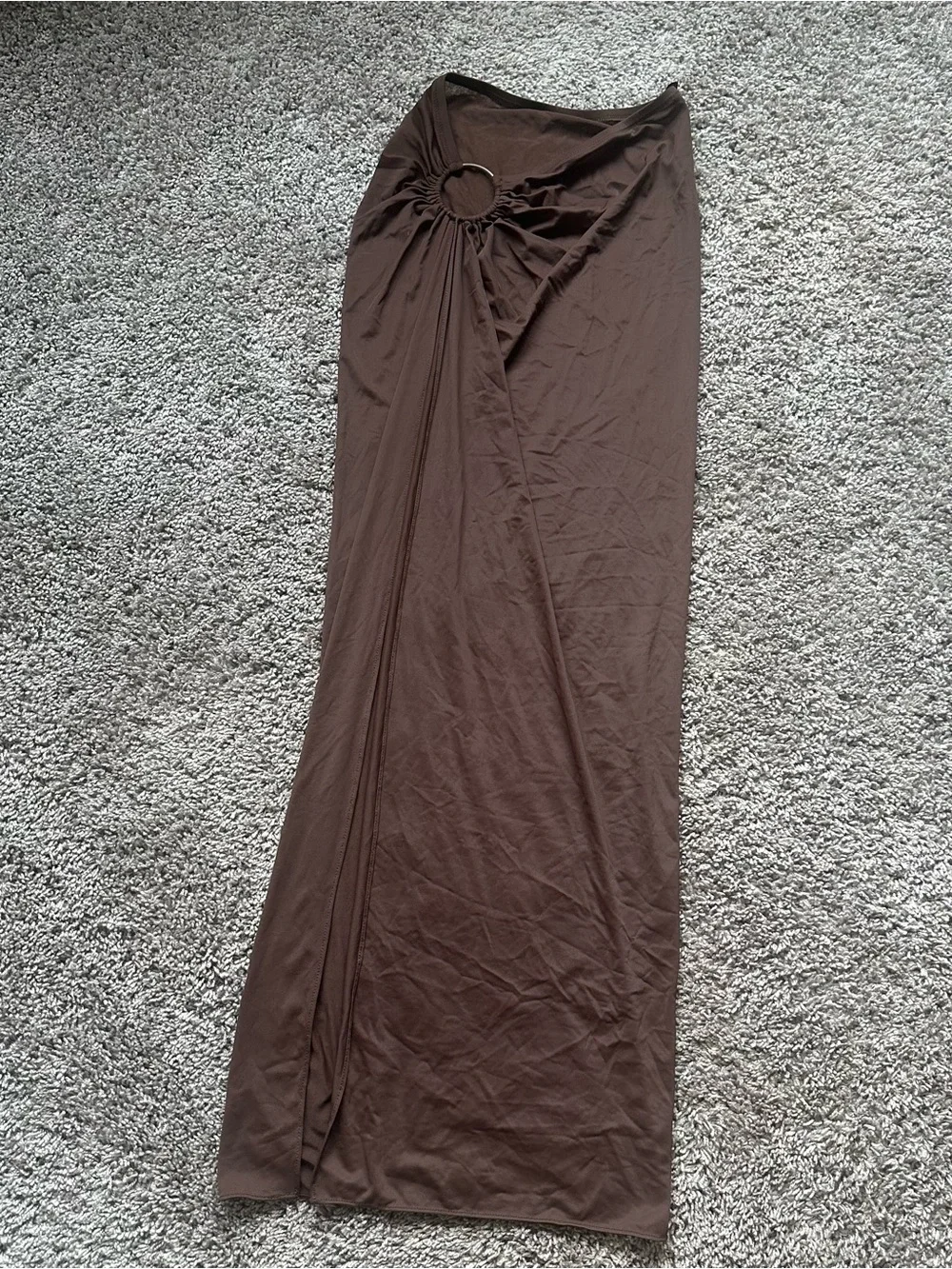 SKIMS Brown Swim Sarong with Decorative Ring